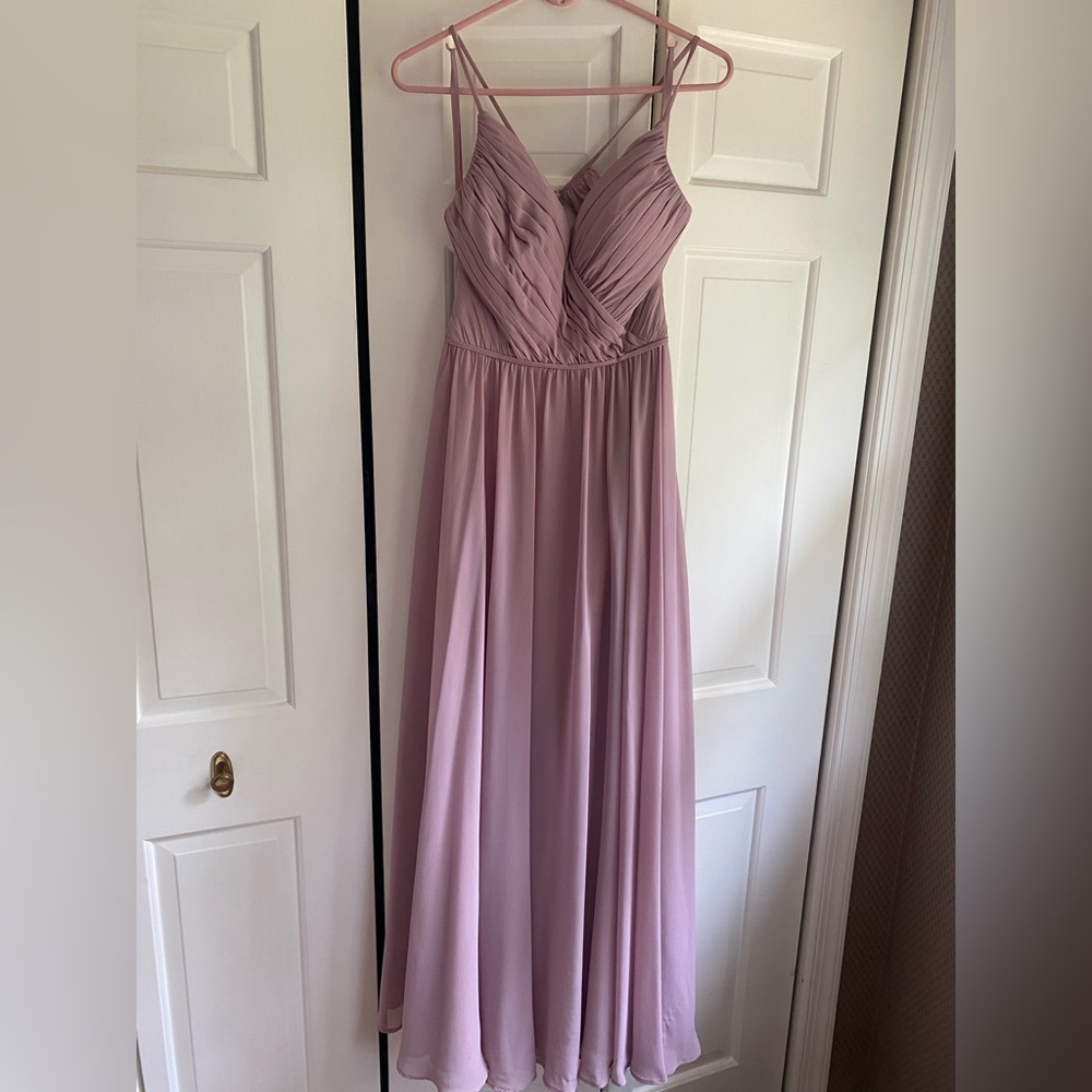 Morilee Bridesmaid Dress. Size 8. Maxi. Mauve color.